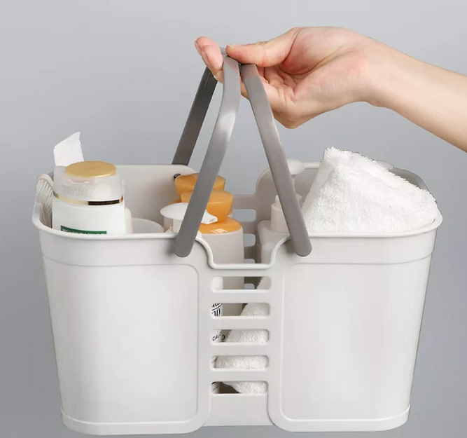 Hordozható háztartási műanyag tárolókosár a fürdőszobához4