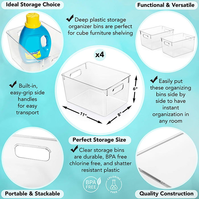 Átlátszó műanyag tárolóedények fogantyúkkal a konyhai rendszerezéshez4